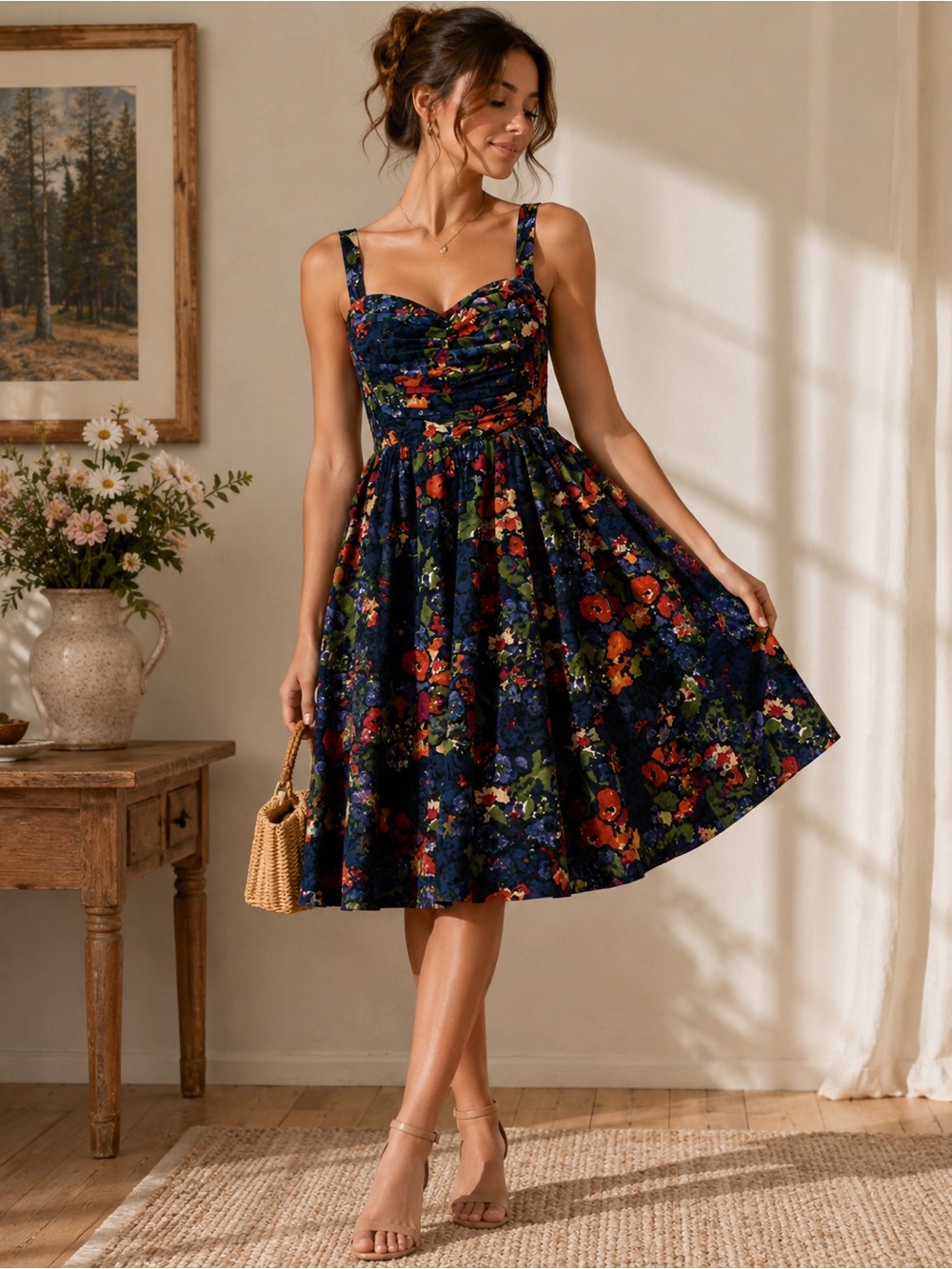 HD in Paris Anthropologie Floral Garden Party Dress Size 2